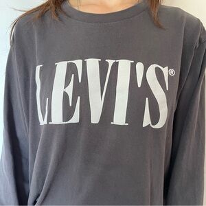 Levi's Dark Charcoal Long Sleeve Logo Tee